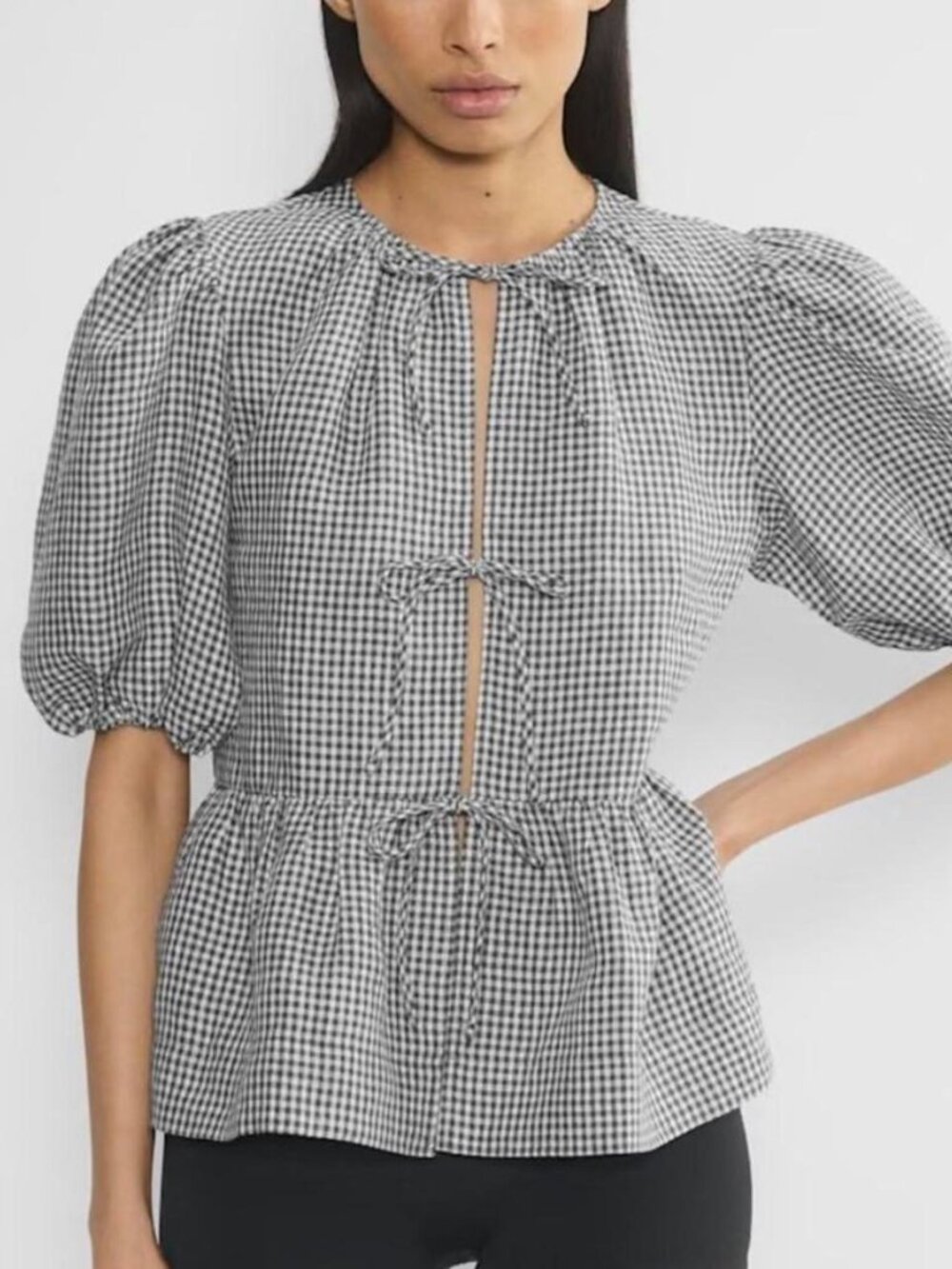 Aritzia Wilfred Violette Puff Sleeve Linen Blouse
